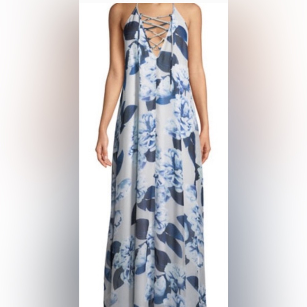 SHOW ME YOUR MUMU Logan Lace Up Floral Maxi Dress